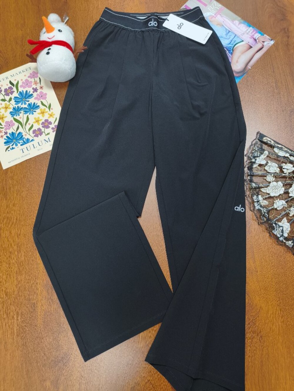 Alo Yoga Black Versatile High/Low Rise Trouser🏒Athleisure💻Office (Regular) - Picture 2 of 7